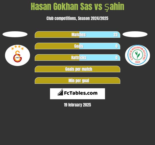 Hasan Gokhan Sas vs Şahin h2h player stats