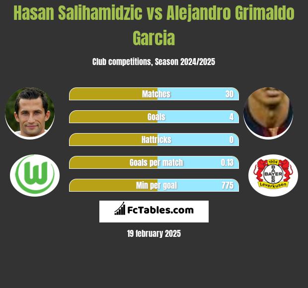 Hasan Salihamidzic vs Alejandro Grimaldo Garcia h2h player stats