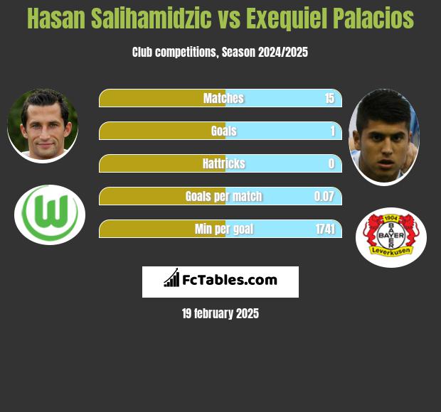 Hasan Salihamidzic vs Exequiel Palacios h2h player stats