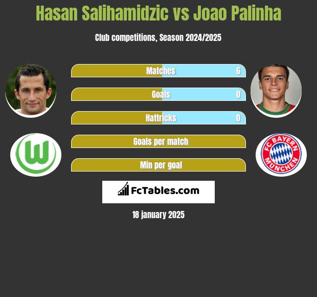 Hasan Salihamidzic vs Joao Palinha h2h player stats