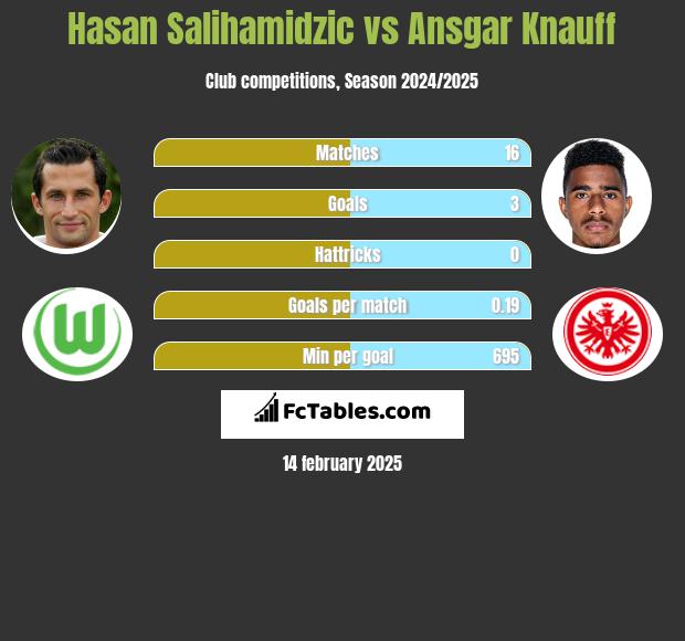 Hasan Salihamidzic vs Ansgar Knauff h2h player stats