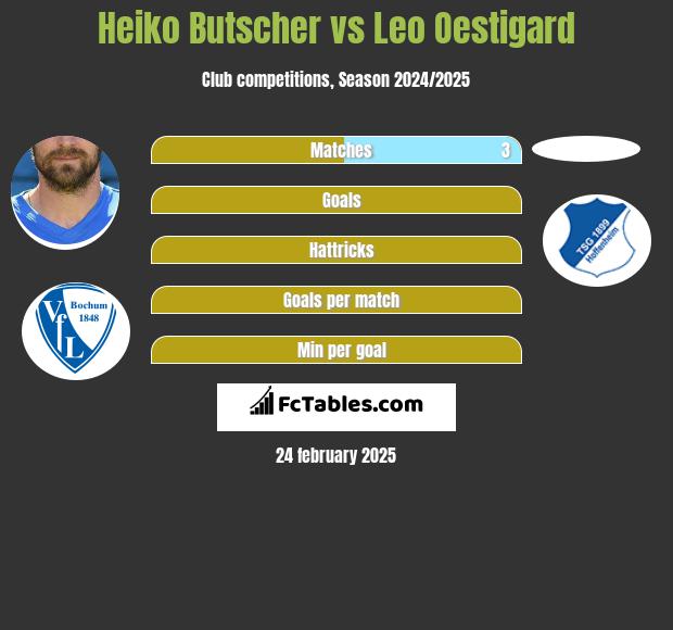 Heiko Butscher vs Leo Oestigard h2h player stats