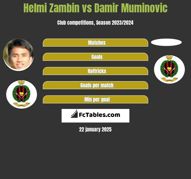 Helmi Zambin vs Damir Muminovic h2h player stats