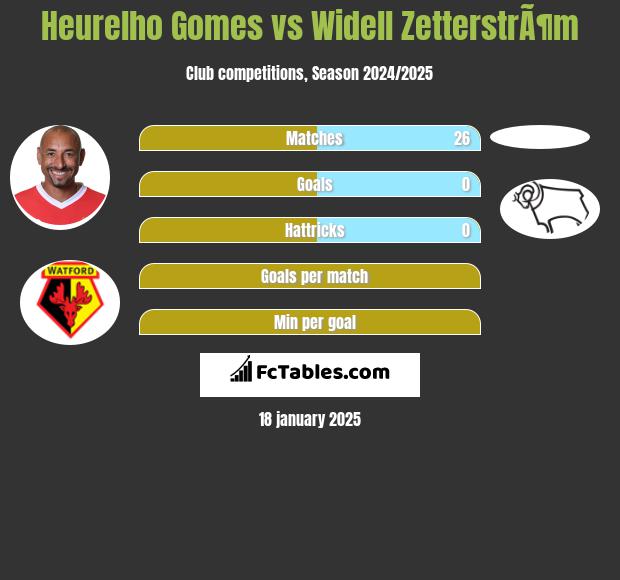 Heurelho Gomes vs Widell ZetterstrÃ¶m h2h player stats