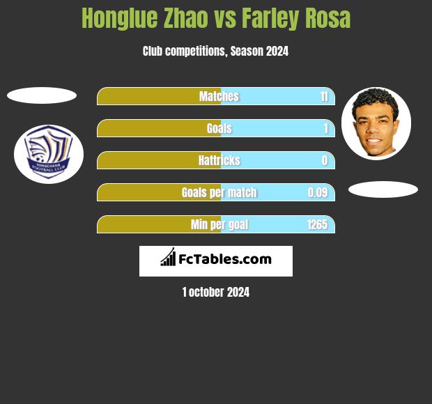 Honglue Zhao vs Farley Rosa h2h player stats