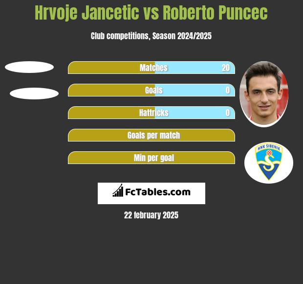 Hrvoje Jancetic vs Roberto Puncec h2h player stats