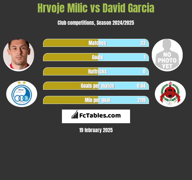 Hrvoje Milic vs David Garcia h2h player stats