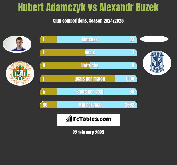 Hubert Adamczyk vs Alexandr Buzek h2h player stats