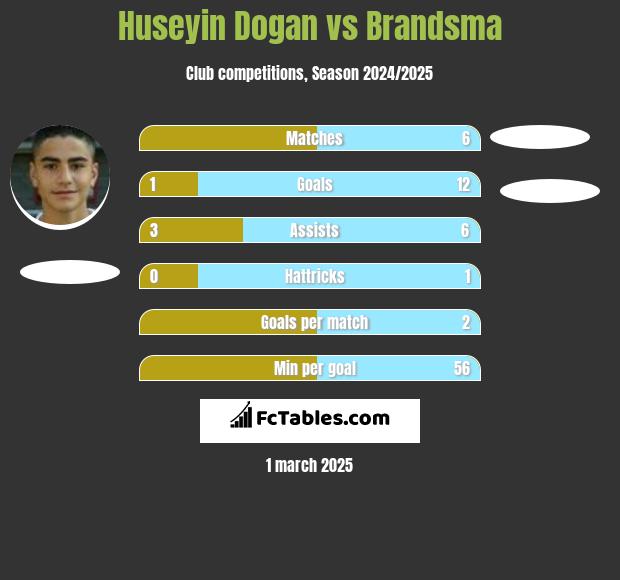 Huseyin Dogan vs Brandsma h2h player stats