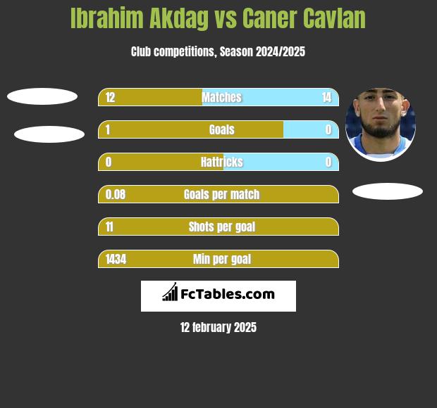 Ibrahim Akdag vs Caner Cavlan h2h player stats