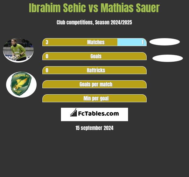 Ibrahim Sehic vs Mathias Sauer h2h player stats