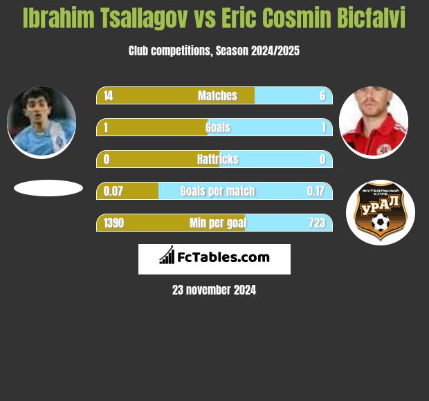 Ibrahim Tsallagov vs Eric Cosmin Bicfalvi h2h player stats