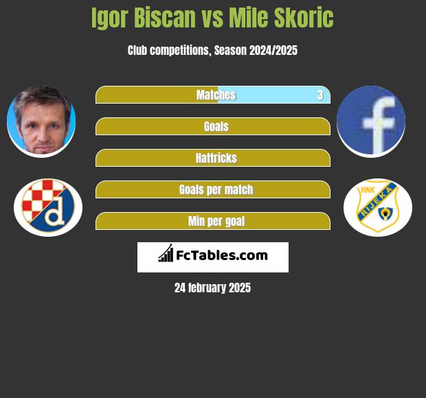 Igor Biscan vs Mile Skoric h2h player stats