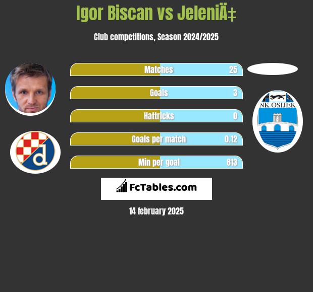 Igor Biscan vs JeleniÄ‡ h2h player stats