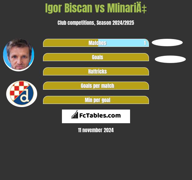 Igor Biscan vs MlinariÄ‡ h2h player stats