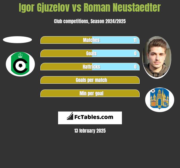 Igor Gjuzelov vs Roman Neustaedter h2h player stats