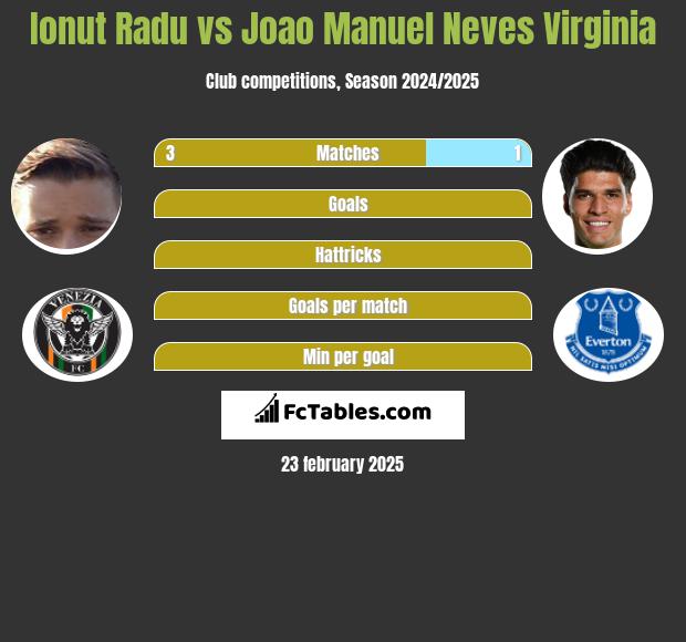 Ionut Radu vs Joao Manuel Neves Virginia h2h player stats