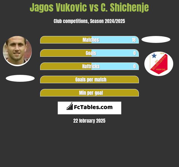 Jagos Vukovic vs C. Shichenje h2h player stats