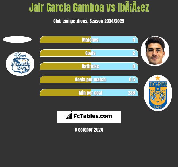 Jair Garcia Gamboa vs IbÃ¡Ã±ez h2h player stats