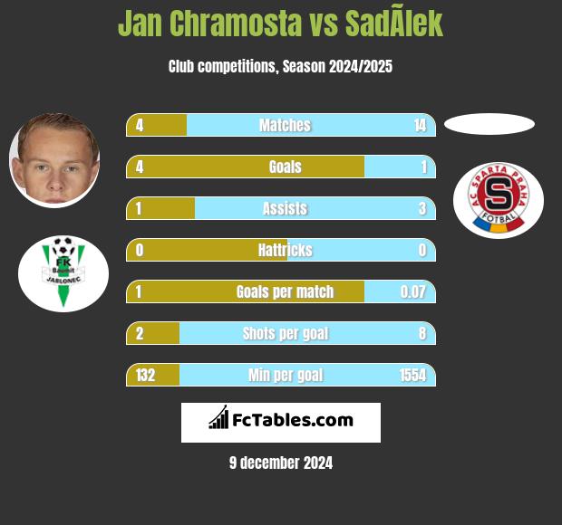 Jan Chramosta vs SadÃ­lek h2h player stats