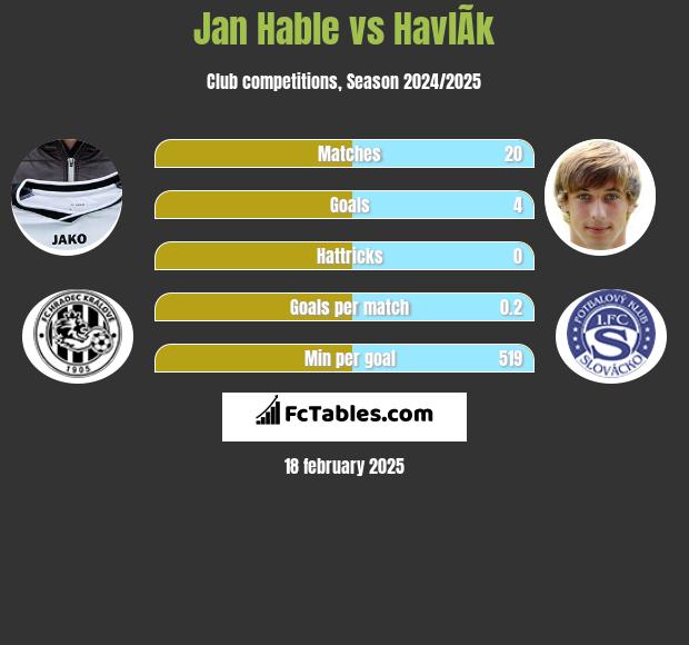 Jan Hable vs HavlÃ­k h2h player stats