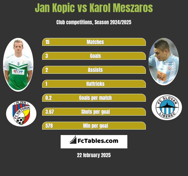 Jan Kopic vs Karol Meszaros h2h player stats