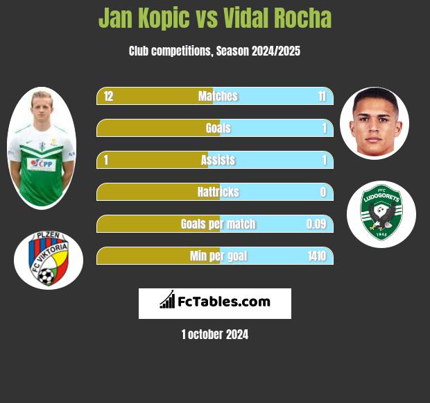 Jan Kopic vs Vidal Rocha h2h player stats