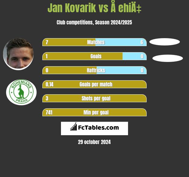 Jan Kovarik vs Å ehiÄ‡ h2h player stats