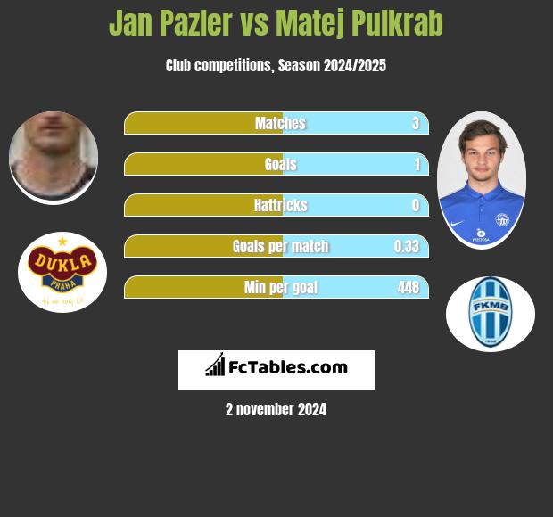 Jan Pazler vs Matej Pulkrab h2h player stats