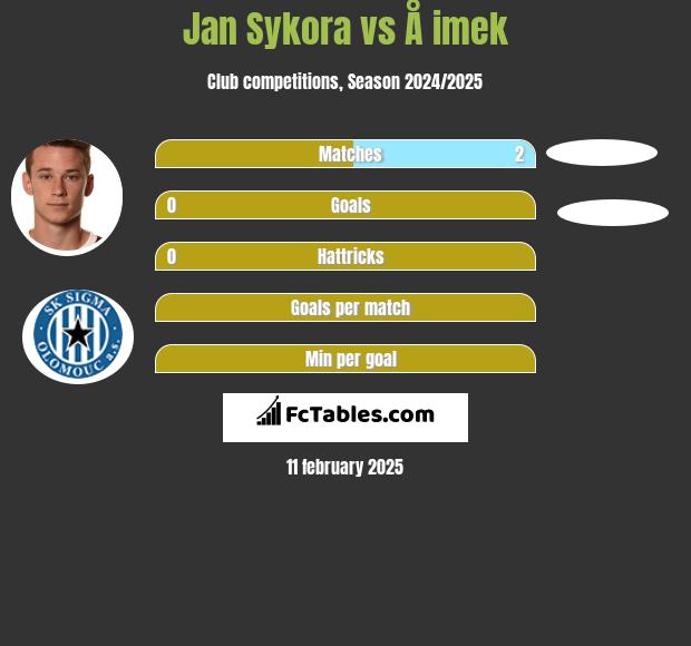 Jan Sykora vs Å imek h2h player stats