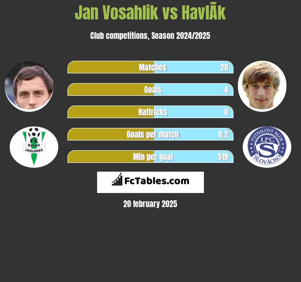 Jan Vosahlik vs HavlÃ­k h2h player stats