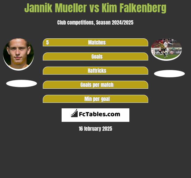 Jannik Mueller vs Kim Falkenberg h2h player stats