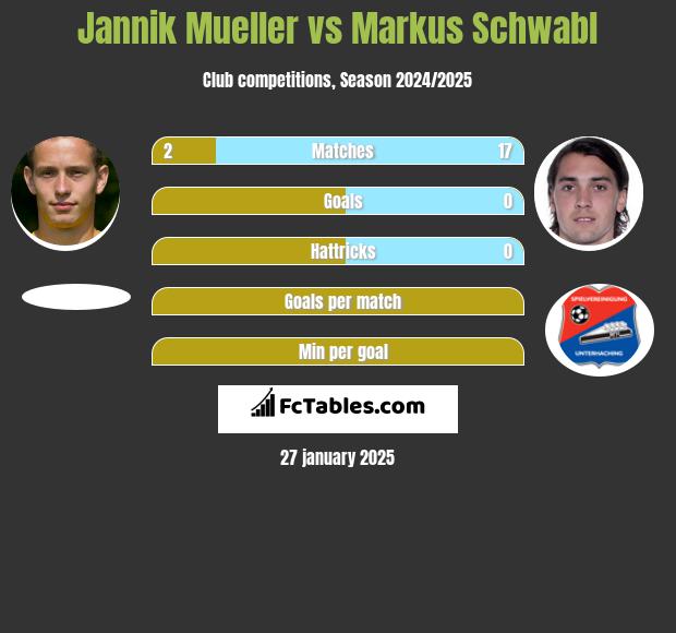 Jannik Mueller vs Markus Schwabl h2h player stats