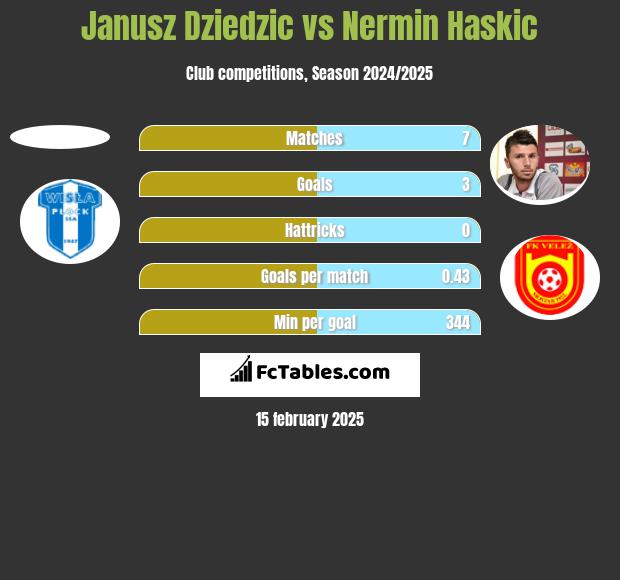 Janusz Dziedzic vs Nermin Haskic h2h player stats