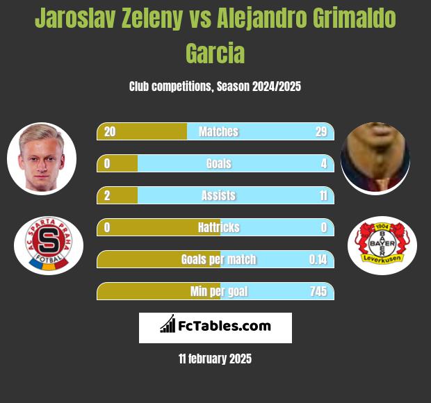 Jaroslav Zeleny vs Alejandro Grimaldo Garcia h2h player stats