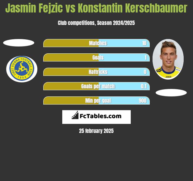 Jasmin Fejzic vs Konstantin Kerschbaumer h2h player stats