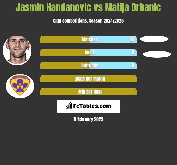 Jasmin Handanovic vs Matija Orbanic h2h player stats