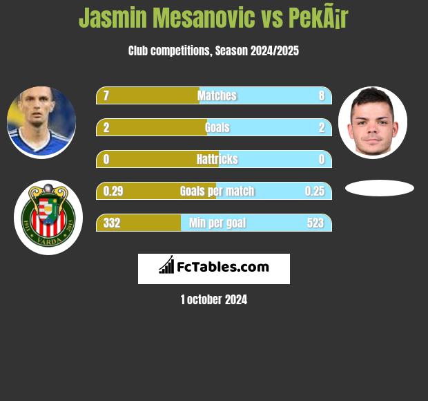 Jasmin Mesanovic vs PekÃ¡r h2h player stats