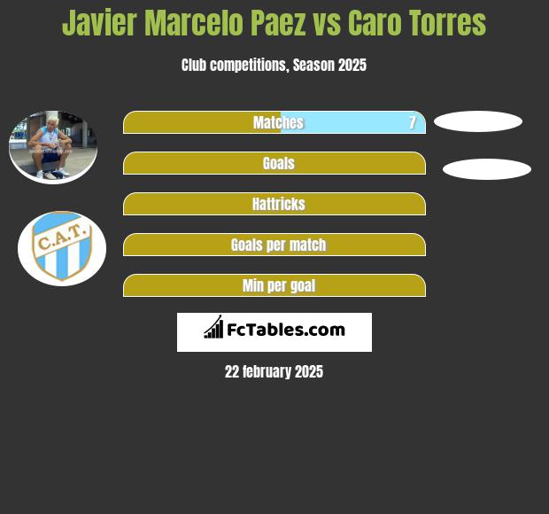 Javier Marcelo Paez vs Caro Torres h2h player stats