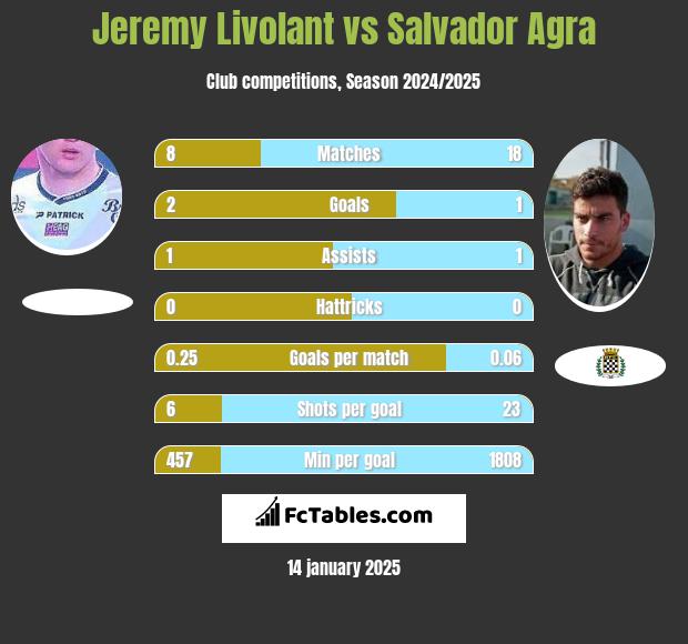 Jeremy Livolant vs Salvador Agra h2h player stats