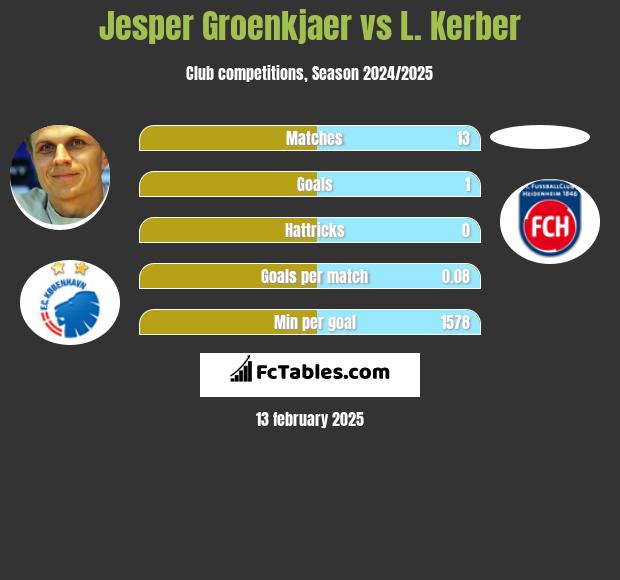 Jesper Groenkjaer vs L. Kerber h2h player stats