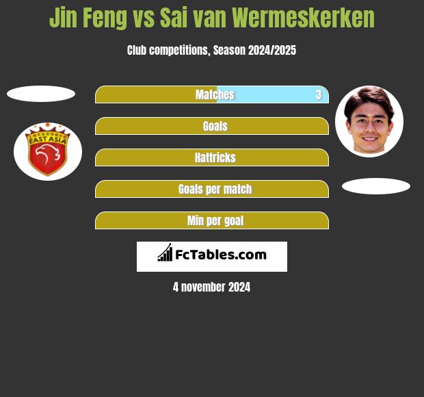 Jin Feng vs Sai van Wermeskerken h2h player stats