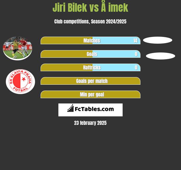 Jiri Bilek vs Å imek h2h player stats