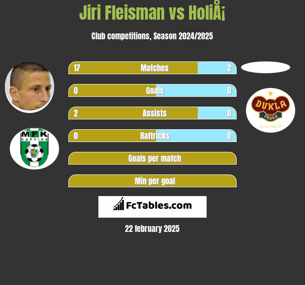 Jiri Fleisman vs HoliÅ¡ h2h player stats