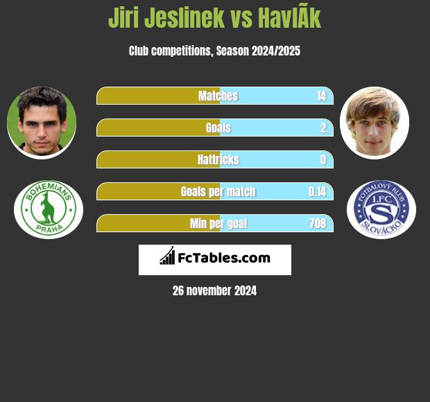 Jiri Jeslinek vs HavlÃ­k h2h player stats