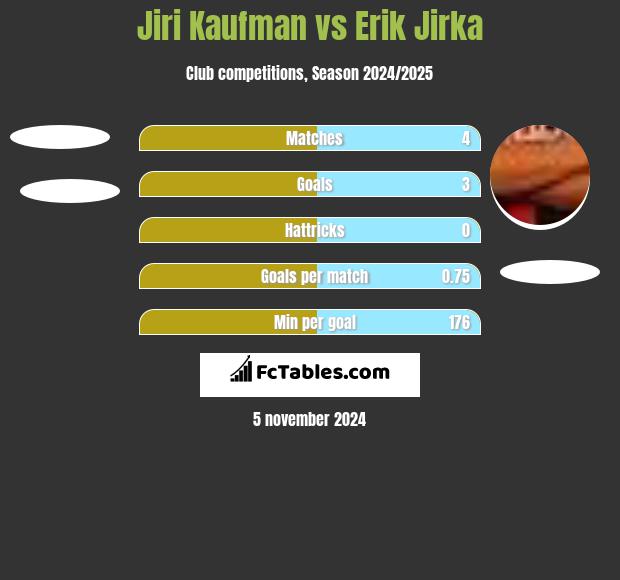 Jiri Kaufman vs Erik Jirka h2h player stats