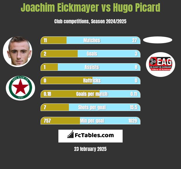 Joachim Eickmayer vs Hugo Picard h2h player stats