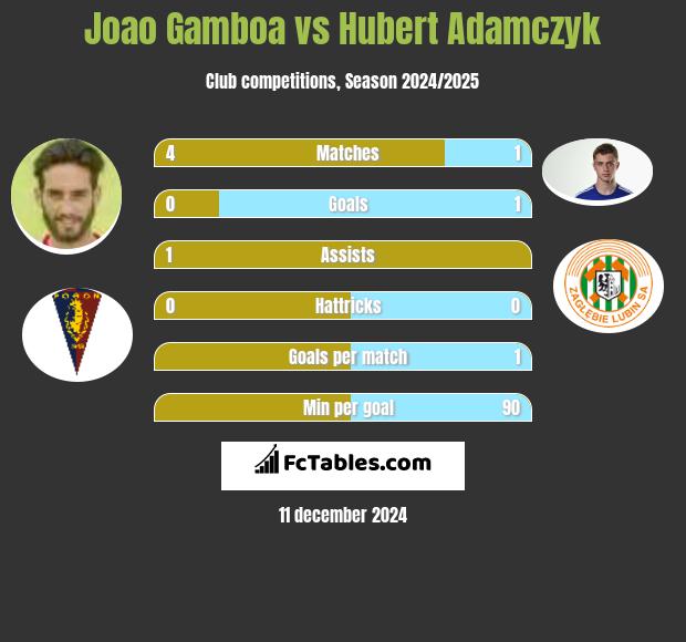 Joao Gamboa vs Hubert Adamczyk h2h player stats