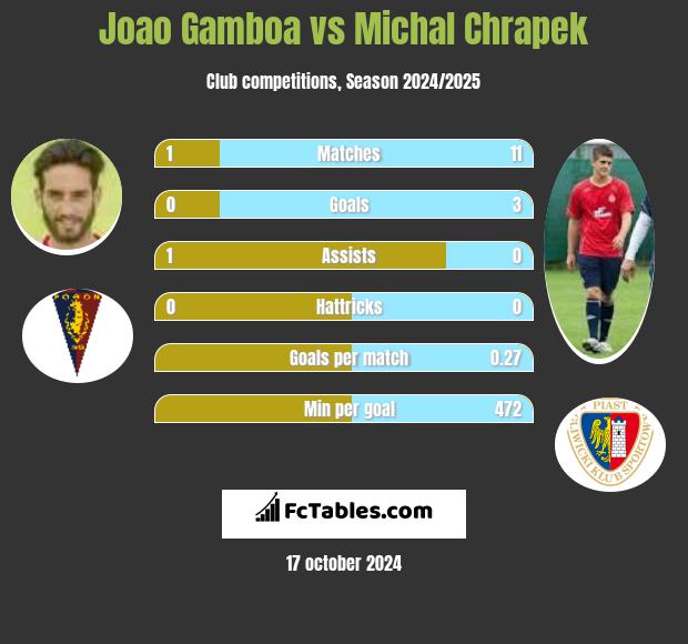 Joao Gamboa vs Michal Chrapek h2h player stats