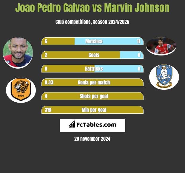 Joao Pedro Galvao vs Marvin Johnson h2h player stats